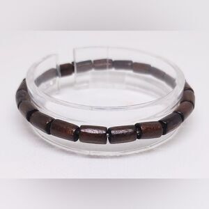 Men's bracelet‎ beaded beads brown new e48